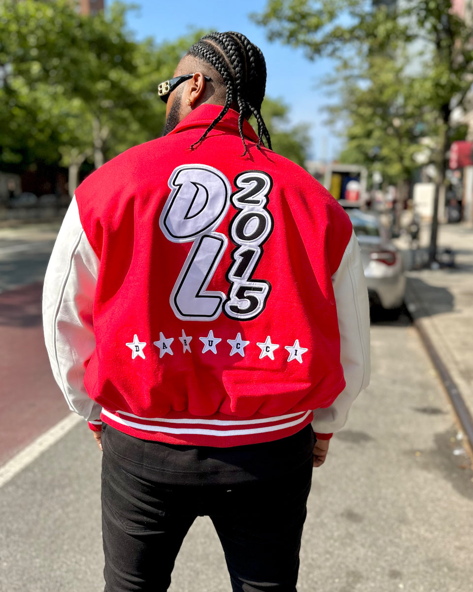 DARUCCI SIGNATURE- RED VARSITY JACKET – DaRucci Leather