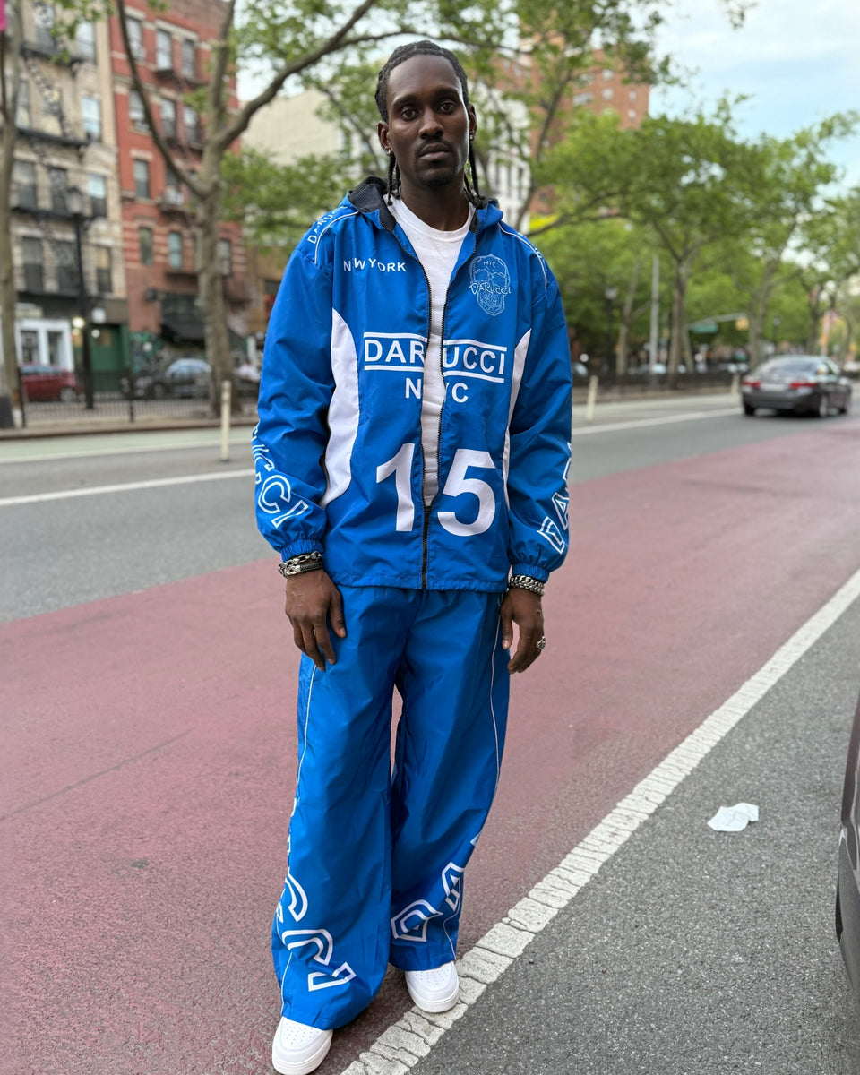 MEN WINDBREAKER- ROYAL BLUE (DAVE EAST EDITION) – DaRucci Leather