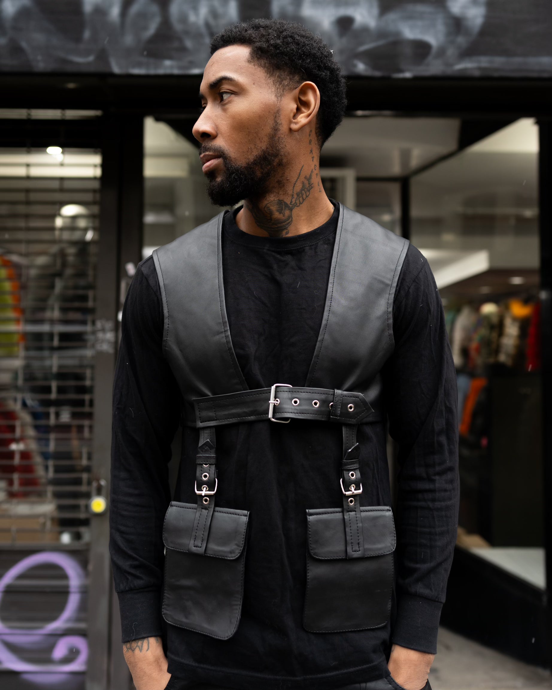 LEATHER COMBAT VEST- BLACK – DaRucci Leather