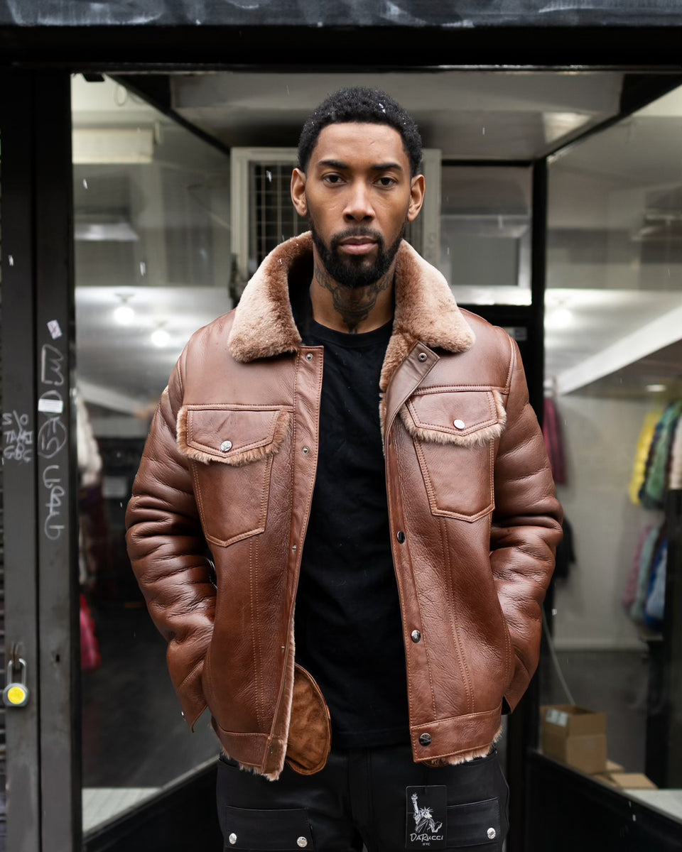 MEN SHEARLING- BROWN BRISA DENIM (TOMMY EGAN EDITION) – DaRucci