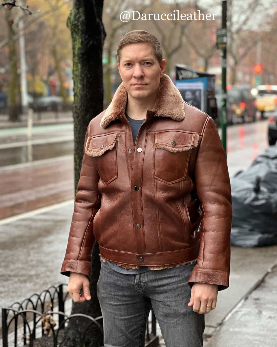 MEN SHEARLING- BROWN BRISA DENIM (TOMMY EGAN EDITION) – DaRucci