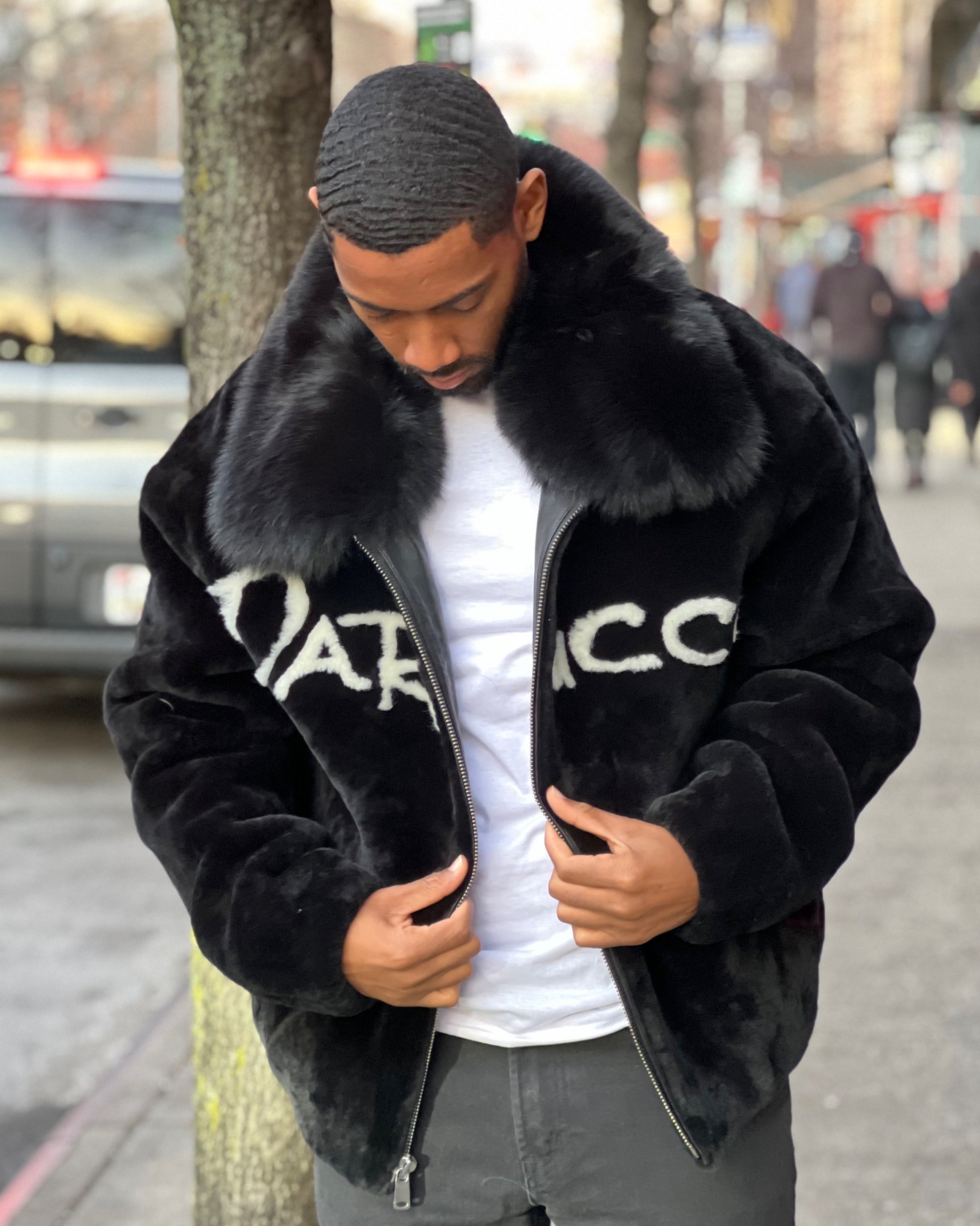 ジャケット・アウター DAIRIKU KOREAN Jacket with Fur Hoodie DARUCCI SIGNATURE- BLACK FUR – DaRucci Leather