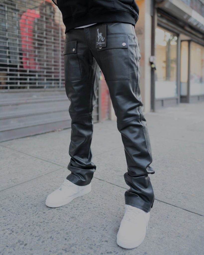 Cargo Pants Stacked Leather Pants Ross Stacked Thriller Pants (Olive)