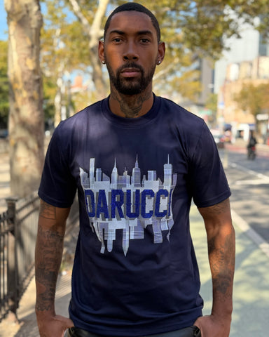 MEN T-SHIRTS- NAVY WITH RHINESTONE LOGO