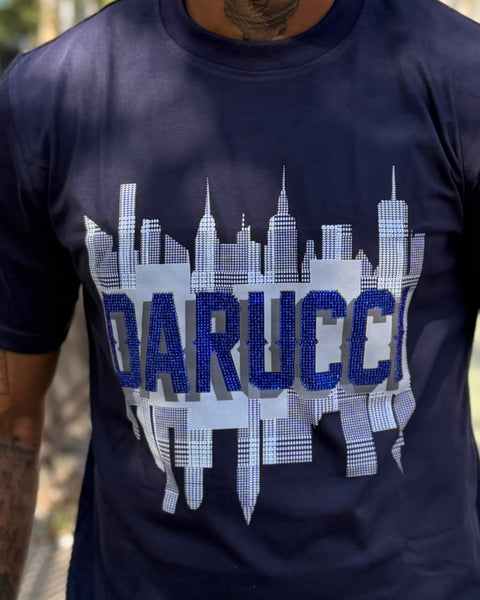 MEN T-SHIRTS- NAVY WITH RHINESTONE LOGO