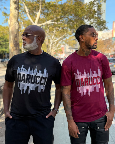 MEN T-SHIRTS- BURGUNDY WITH RHINESTONE LOGO