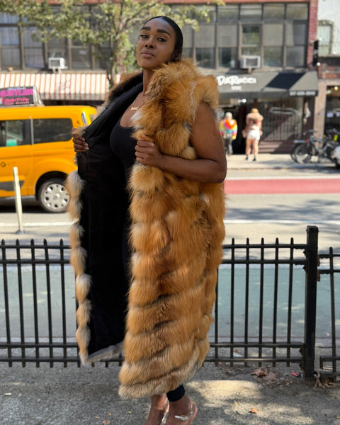 WOMEN FULL LENGTH FOX VEST-RED FOX