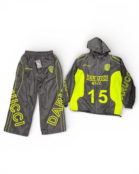 MEN WINDBREAKER- BLACK & NEON GREEN