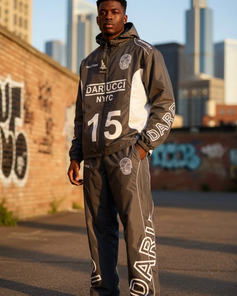 MEN WINDBREAKER- BLACK & WHITE