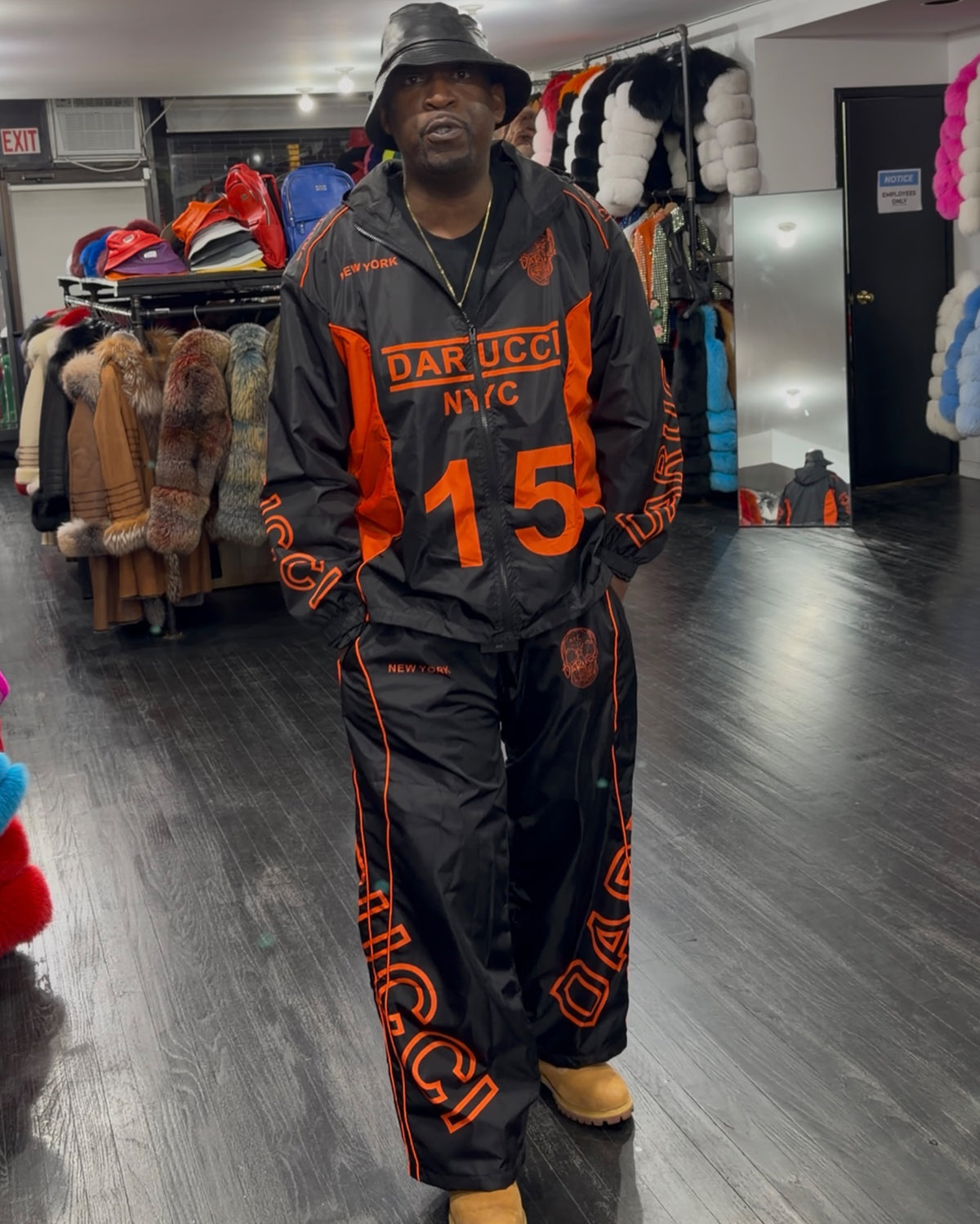 MEN WINDBREAKER- BLACK & ORANGE (TONY YAYO EDITION)