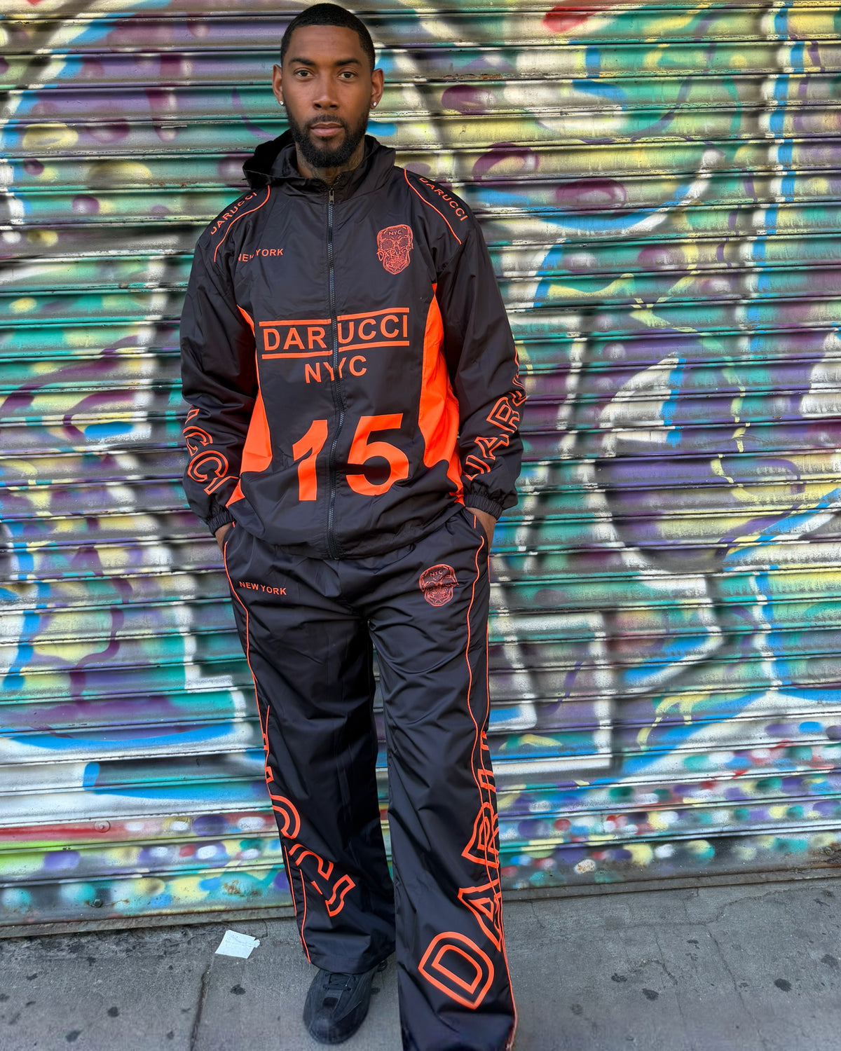 MEN WINDBREAKER- BLACK & ORANGE (TONY YAYO EDITION)