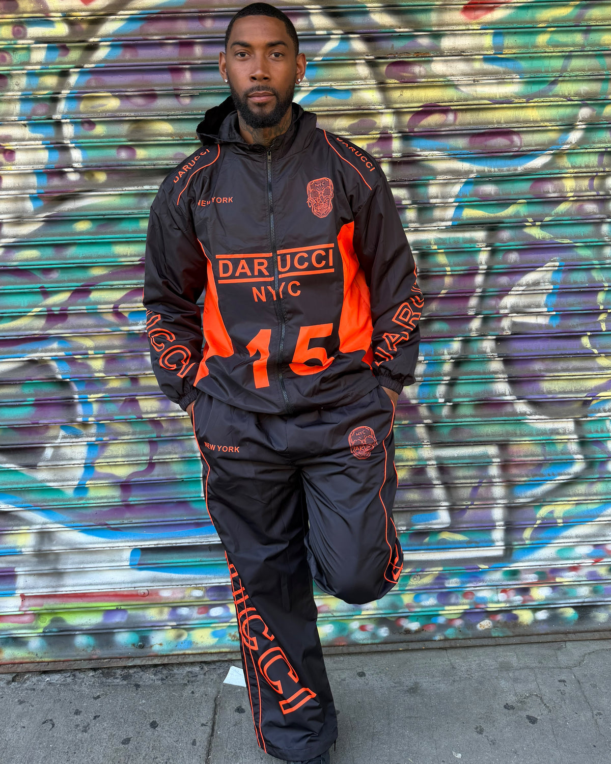 MEN WINDBREAKER- BLACK & ORANGE (TONY YAYO EDITION)
