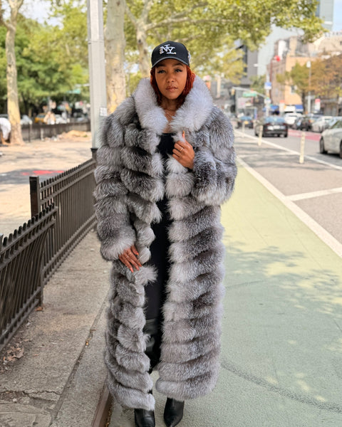 WOMEN 4 IN 1 FOX FUR- SLIVER FOX (GREY)