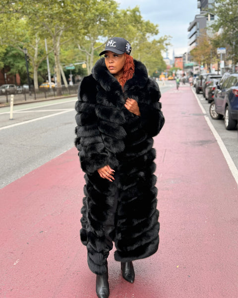 WOMEN 4 IN 1 FOX FUR- BLACK