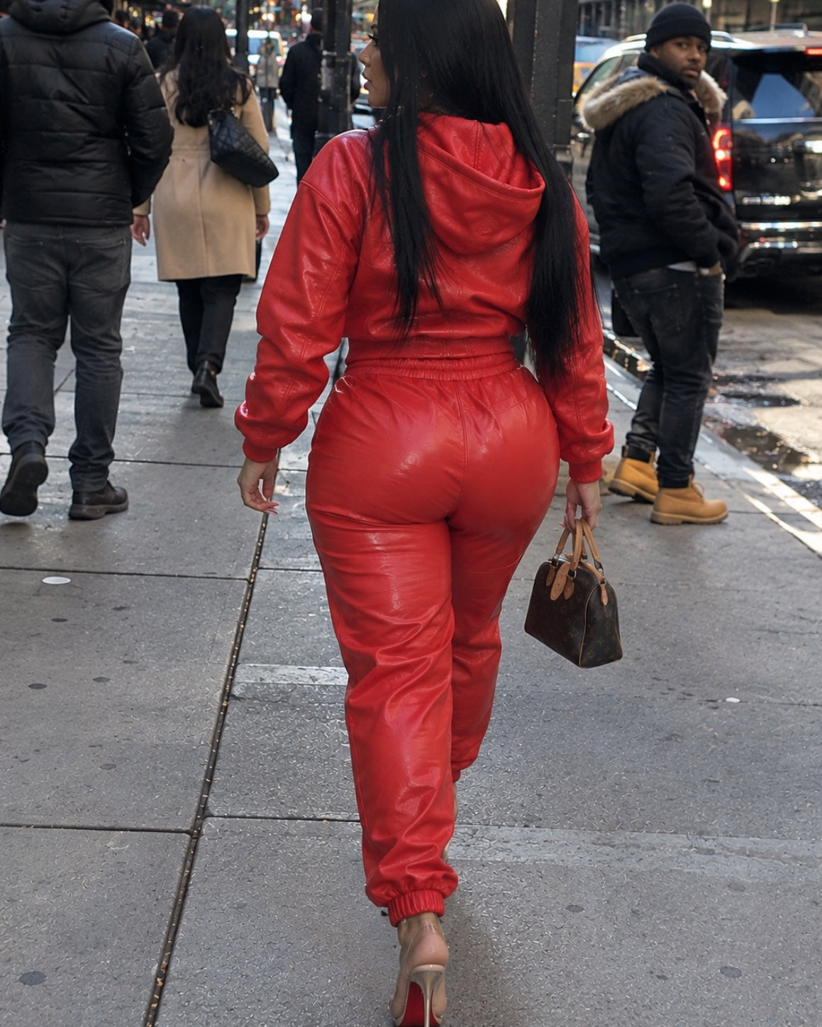 WOMEN- LEATHER SET - ALL RED