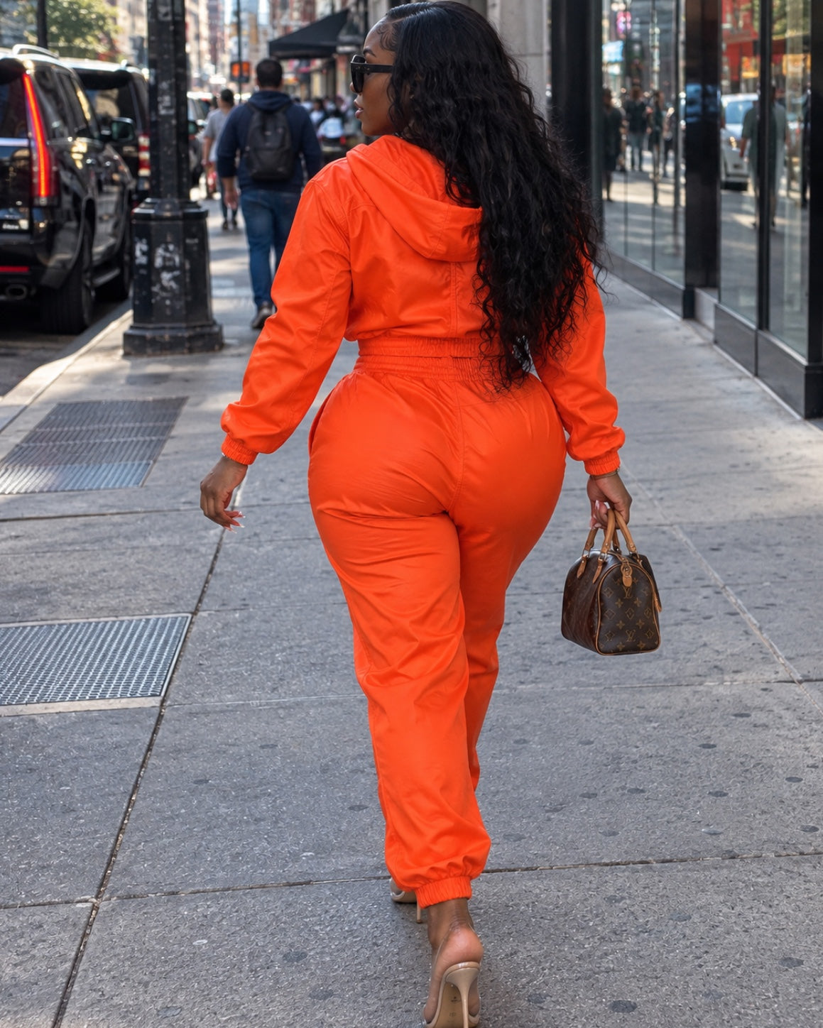 WOMEN- LEATHER SET - ORANGE