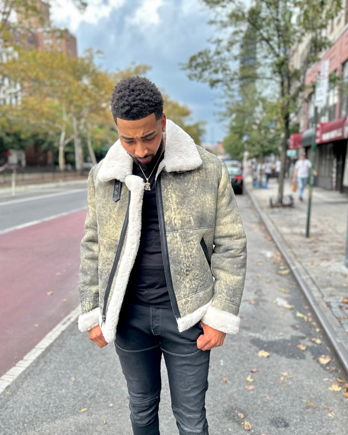 MEN SHEARLING-  KANAN B3 DISTRESSED GREEN