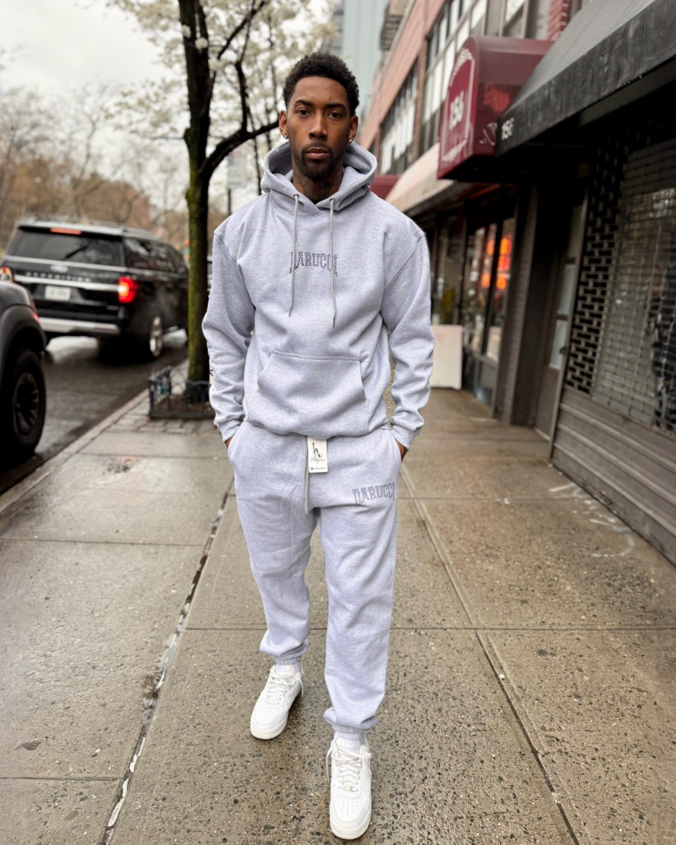 MEN TRACKSUITS- GREY CLASSIC WITH RHINO STONES