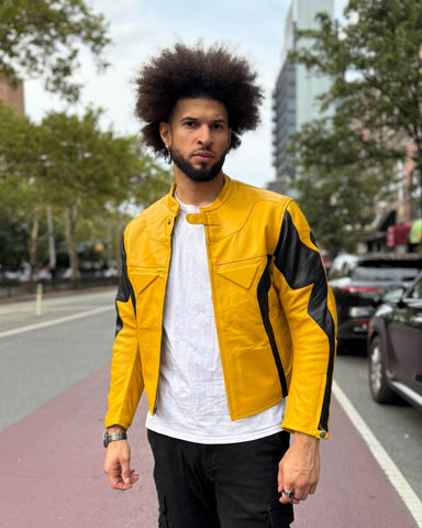 MEN- MOTO STYLE YELLOW & WHITE