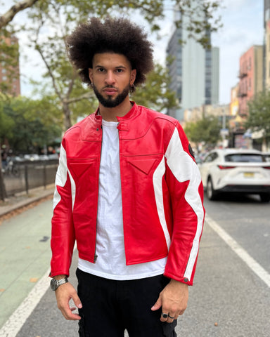 MEN- MOTO STYLE RED & WHITE