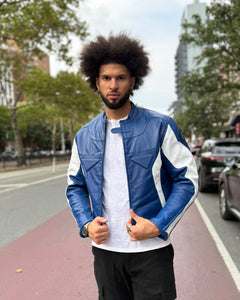 MEN- MOTO STYLE BLUE & WHITE