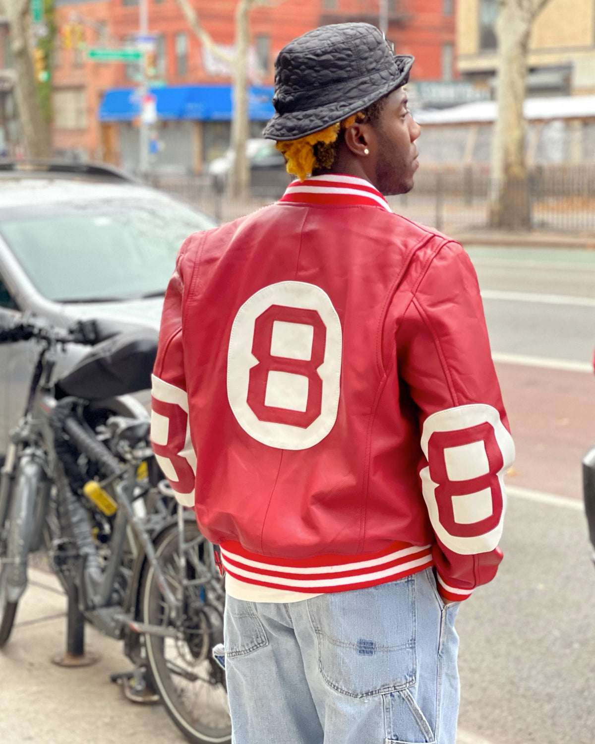 MEN 8 BALL JACKET- RED