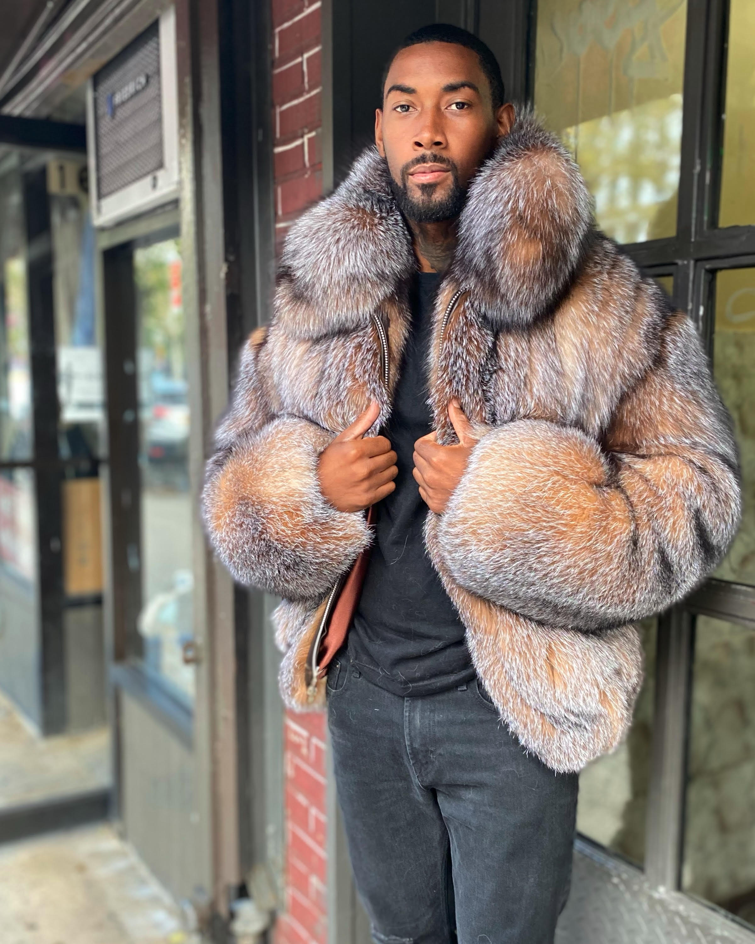 MEN -  CRYSTAL FOX FUR BOMBER