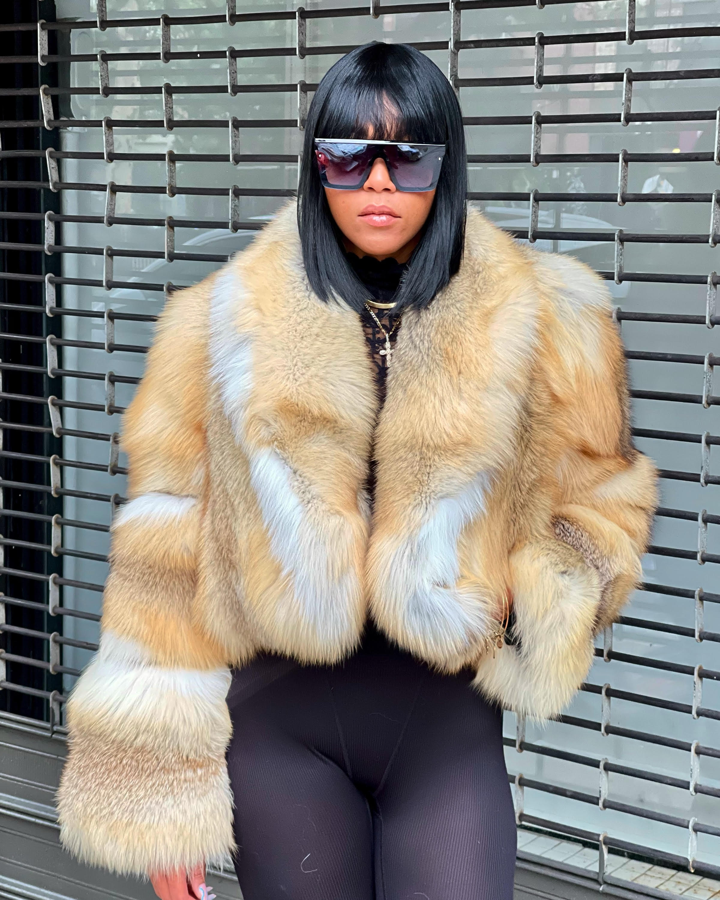 WOMEN CROP BOLERO FULL SKIN-GOLD FOX
