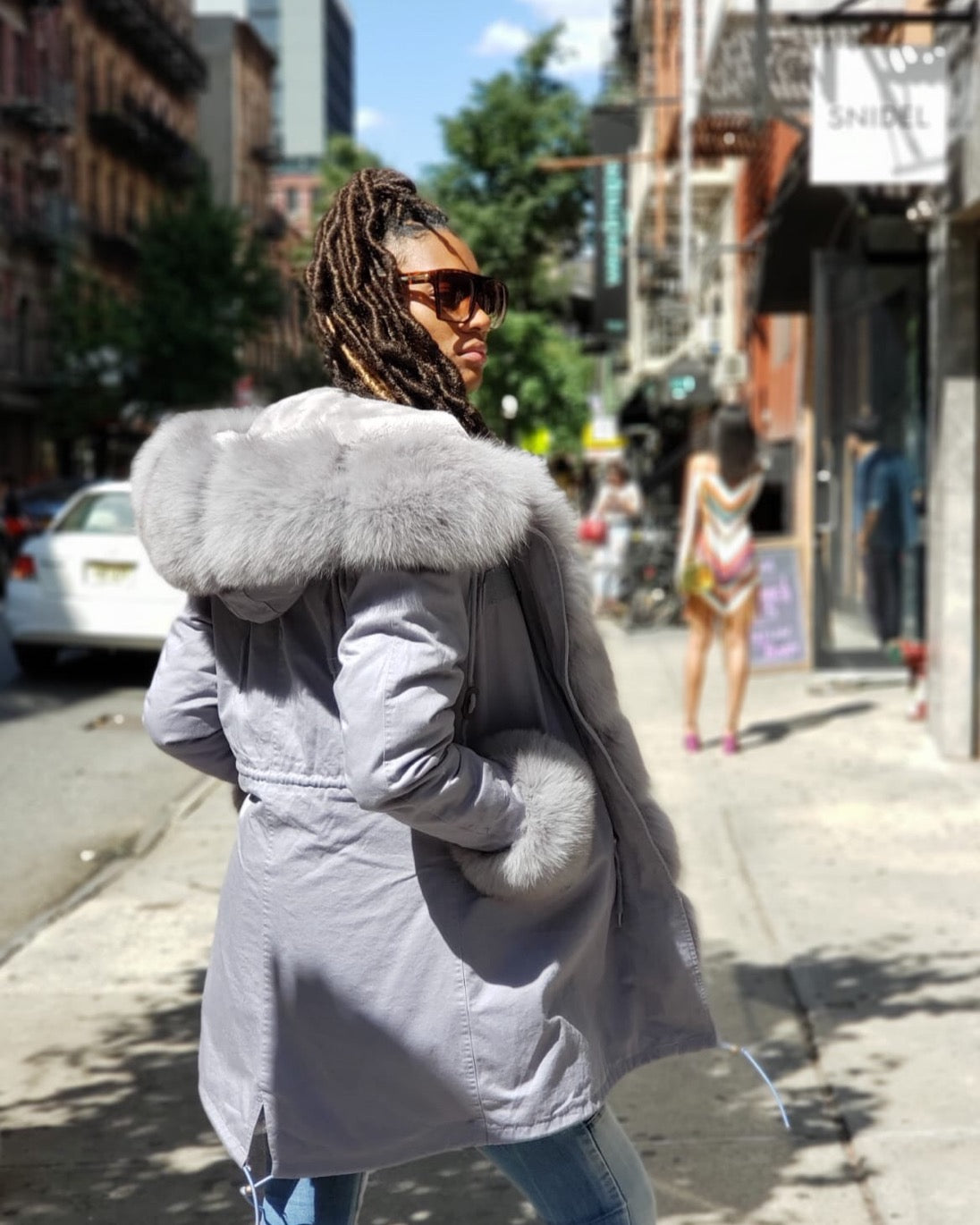 【GRAY】WASHED PARKA【WOMEN】 CANADA GOOSE Women DAWSON PARKA Down extra small XS Fur Grey
