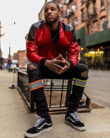 MEN LIGHT WEIGHT JACKET- RED AND BLACK