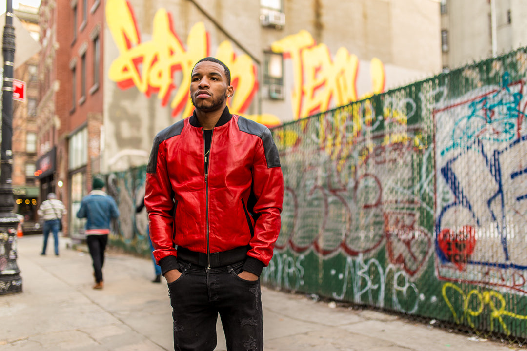 MEN LIGHT WEIGHT JACKET- RED AND BLACK