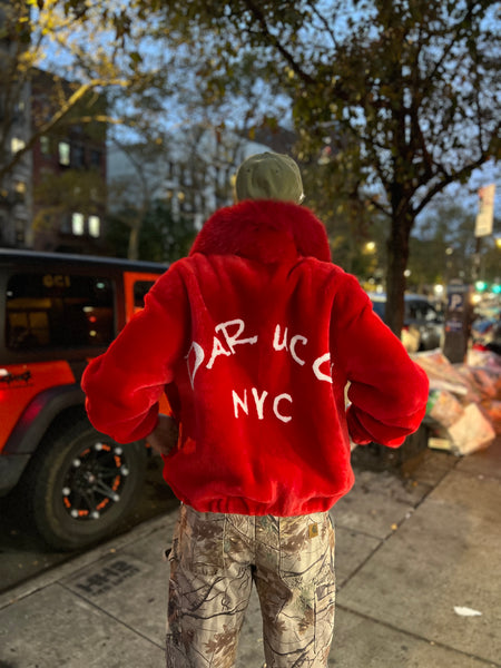 MEN FUR- RED "DARUCCI NYC" SIGNATURE BOMBER