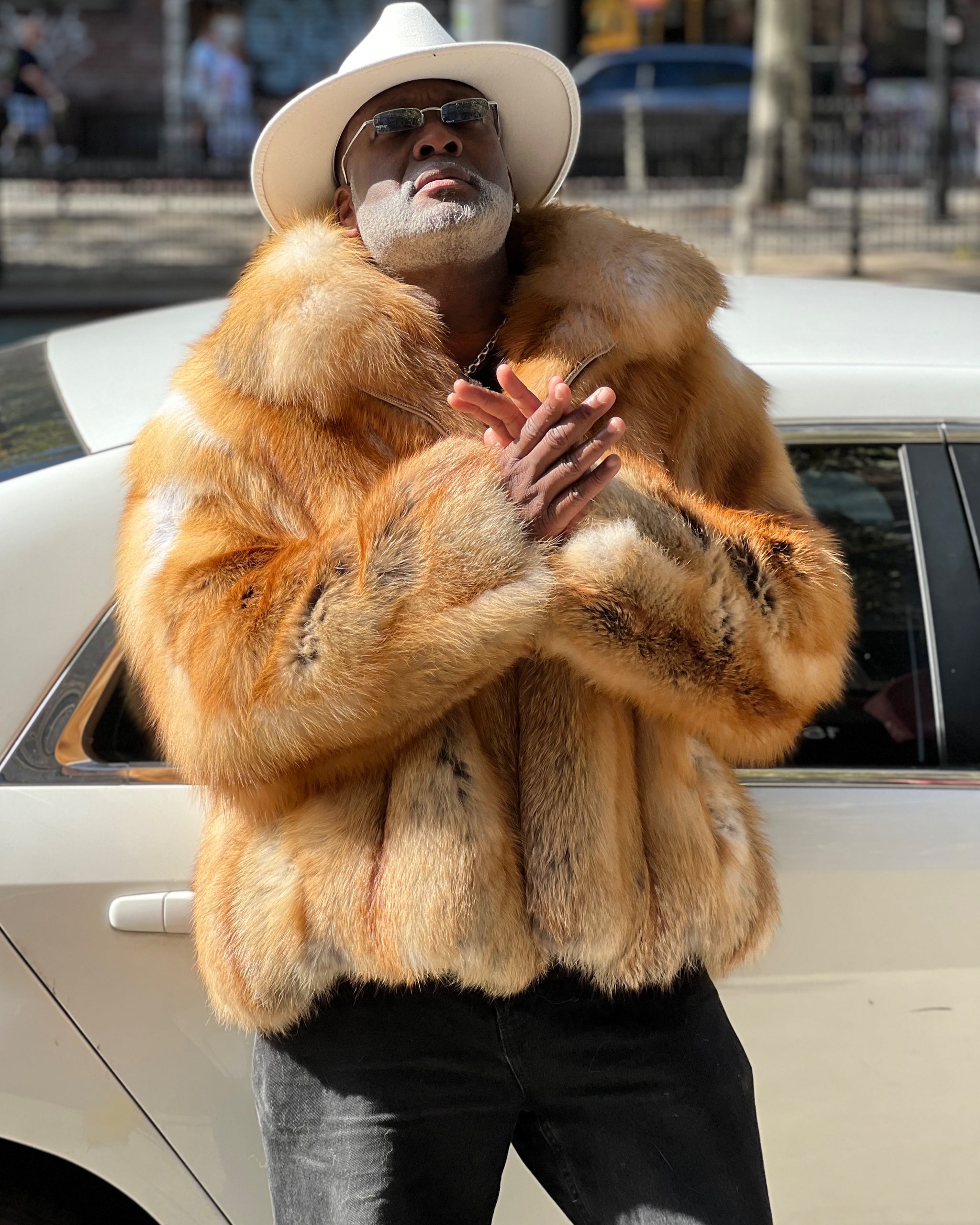 MEN - NATURAL RED FOX FUR BOMBER – DaRucci Leather