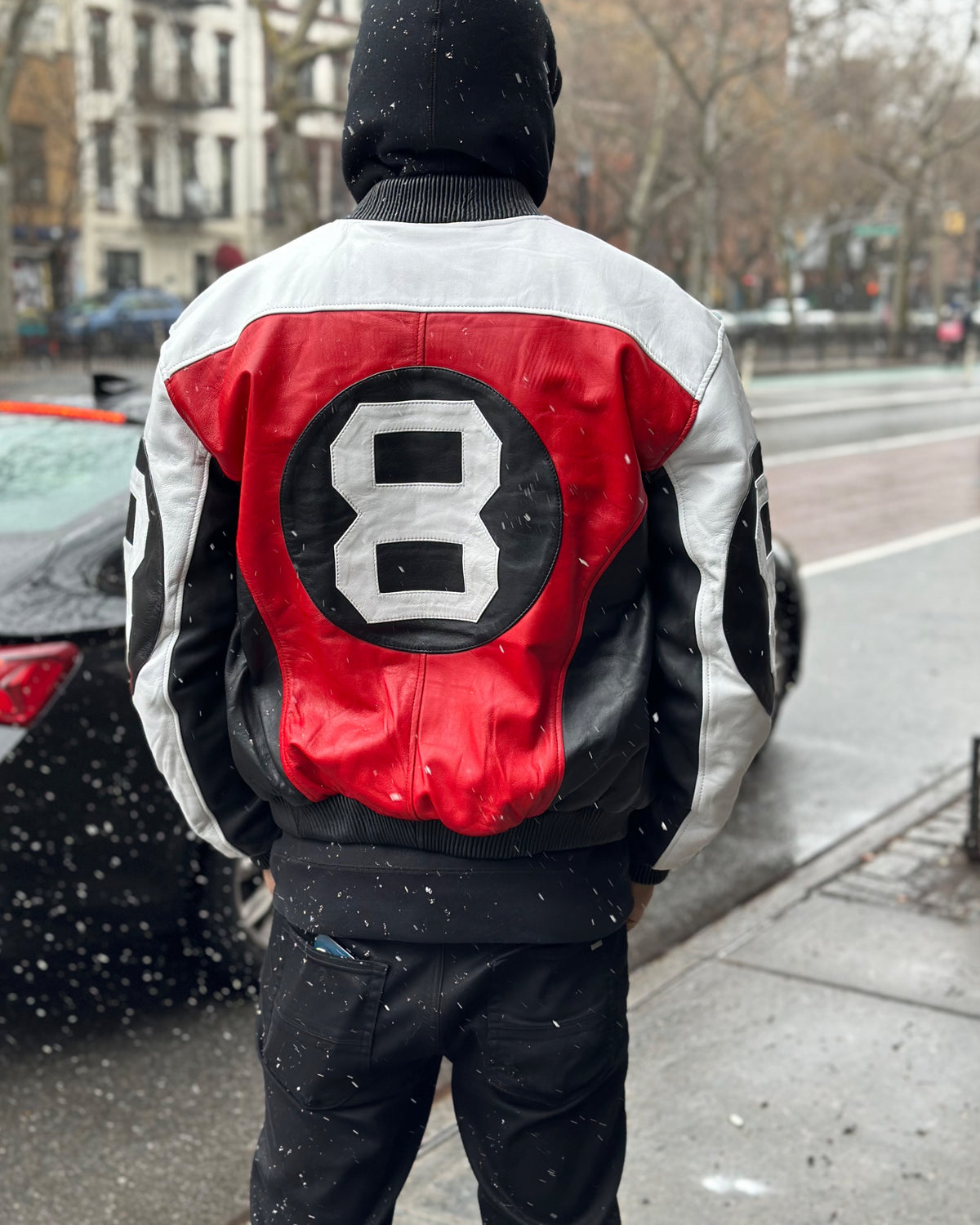 MEN 8 BALL JACKET- RED/BLACK/WHITE