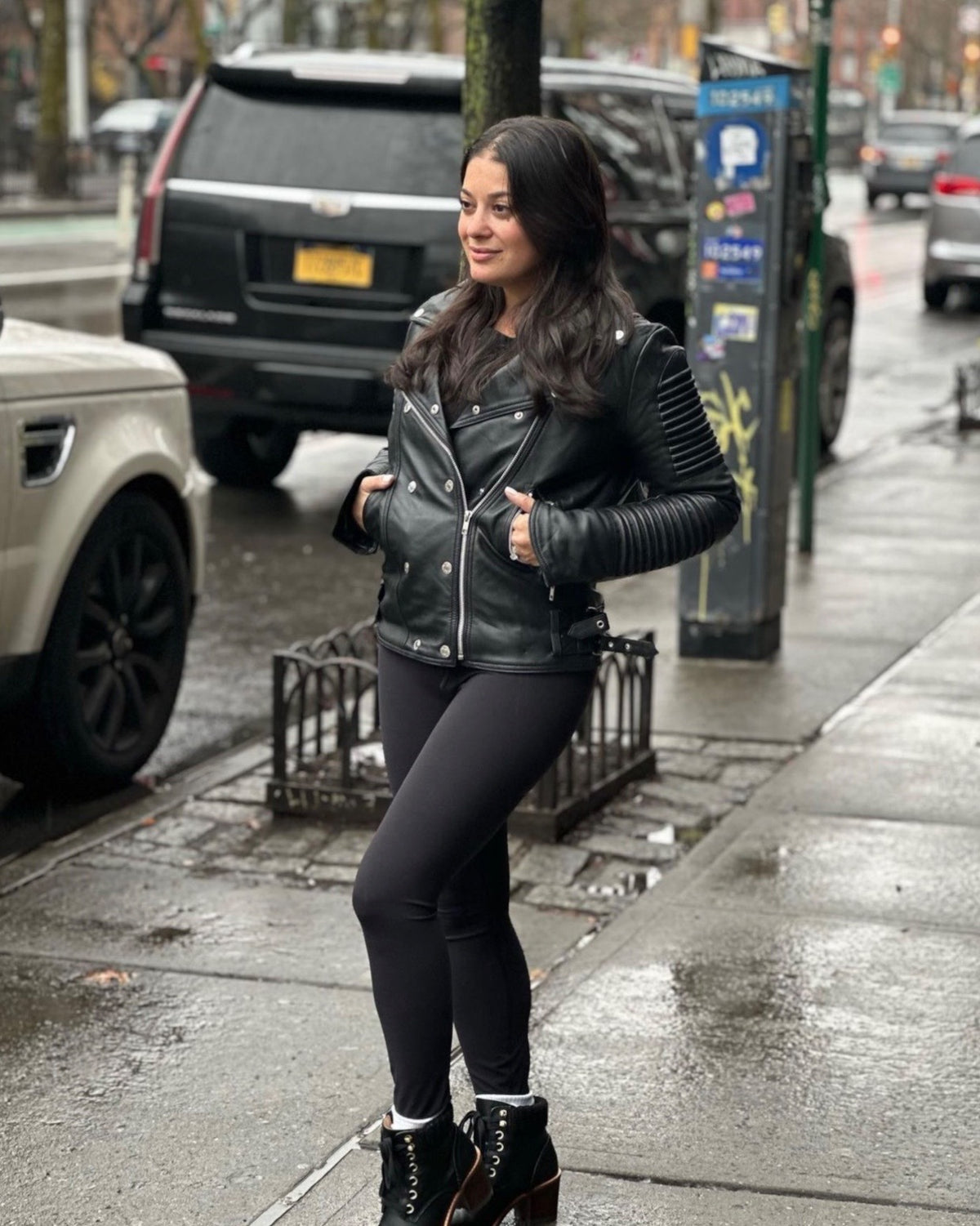WOMEN LEATHER- BLACK BIKER RIBBLES (LOREN BROVARNIK EDITION)