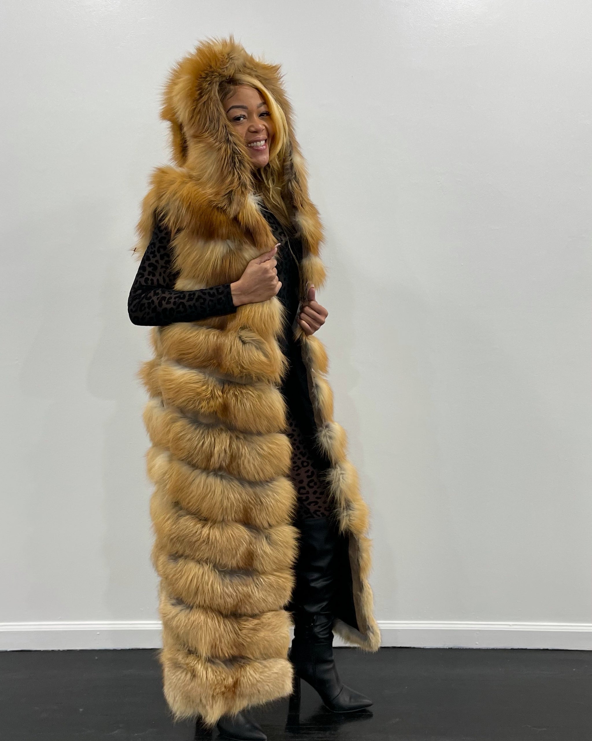 アメリ 24AW FLUFFY UTILITY VEST WITH DRESS Long Faux Fur Vest | La Fiorentina