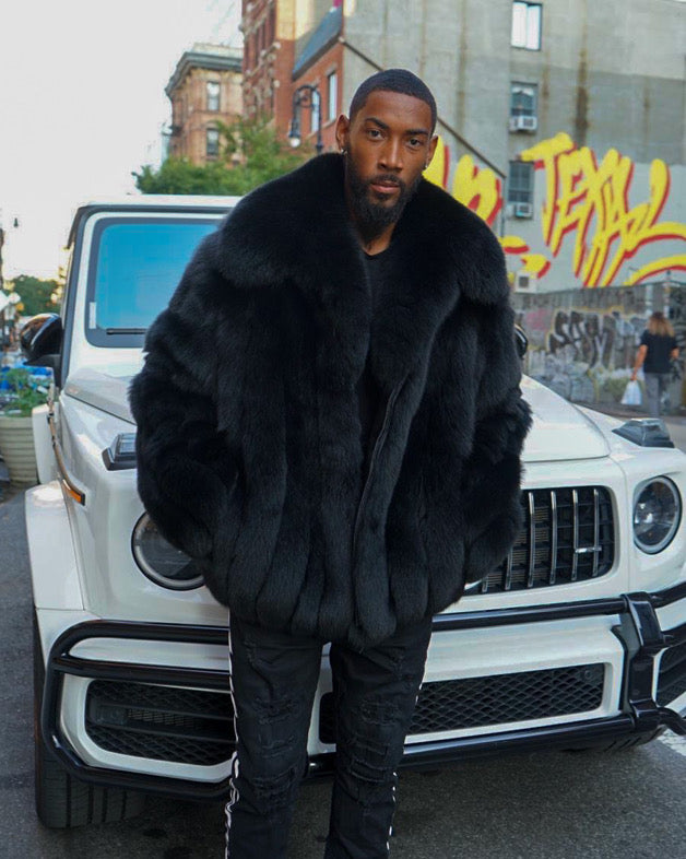 MEN -  BLACK FOX FUR BOMBER