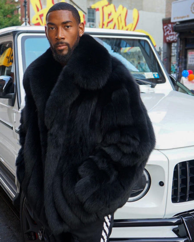 MEN -  BLACK FOX FUR BOMBER