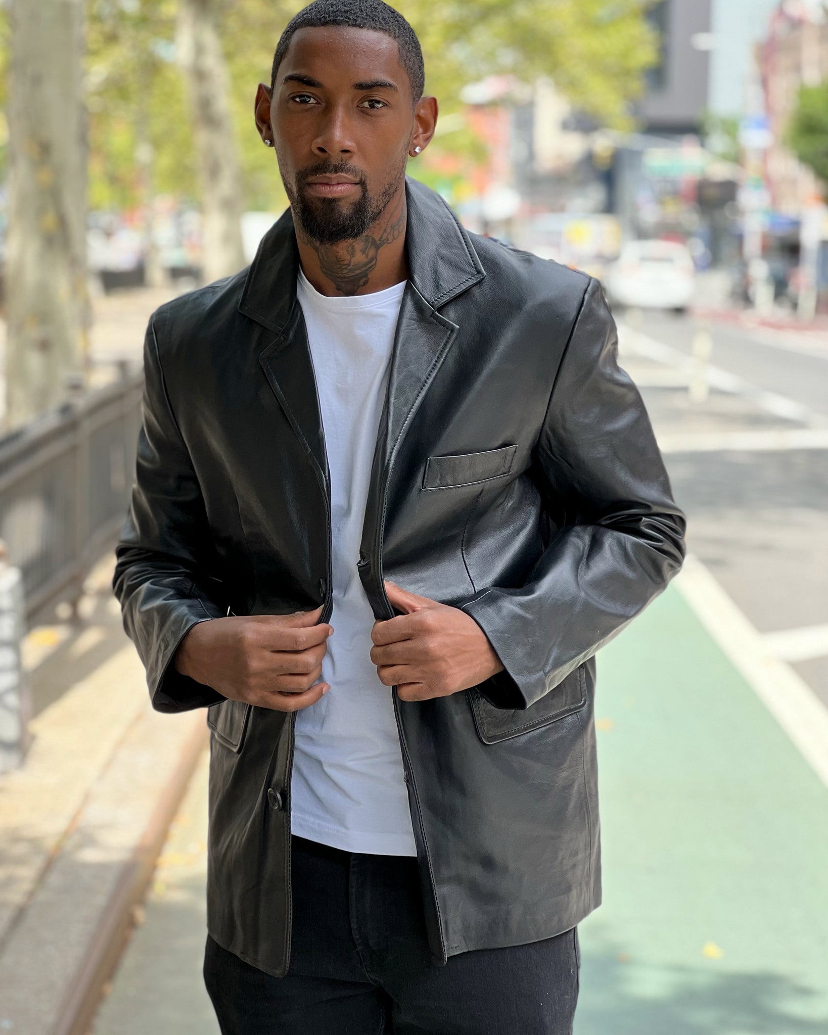 Black Leather Jacket Business Casual Jacket Mens Mens Business