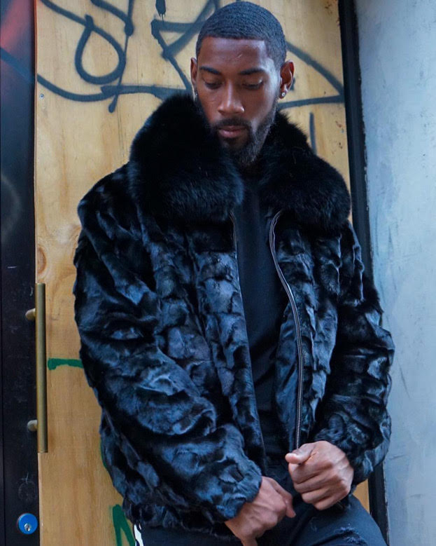 MEN MINK-  BLACK MINK BOMBER